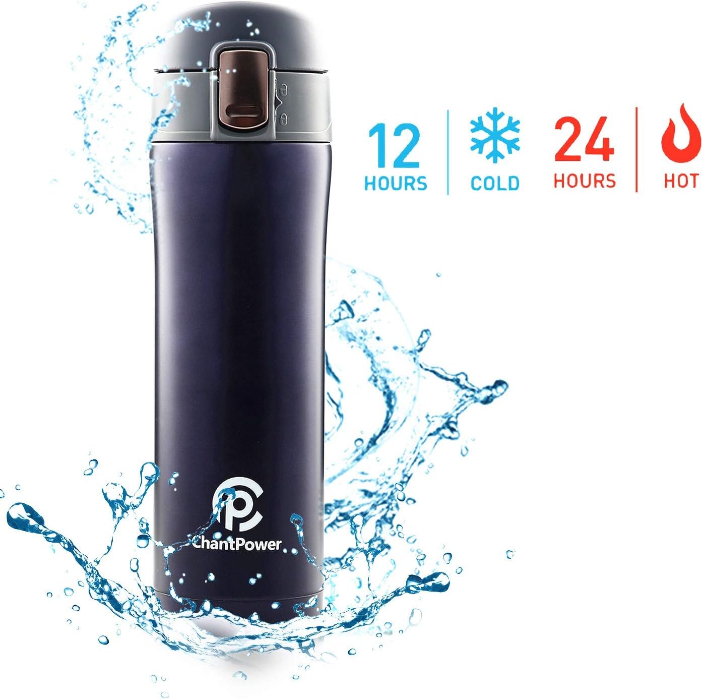Travel Mug Vacuum Insulated Double Wall Coffee Trumbler 304 Stainless Steel Travel Mug 16 oz/ 450ml, Keep Hot 24H/Cold 12H