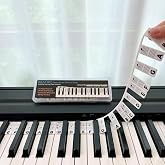 BEATBIT Piano Note Guide for Beginners, Removable, Black | Silicone alternative to piano keyboard stickers, reusable piano key labels, for 88/61 keys, no adhesive, storage box included