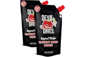 DEVIL DAVES ORIGINAL BLOODY MARY STICKS Devil Daves Bloody Mary Mix | Non-Alcoholic Cocktail Mixer, Bold & Briny Medium Heat, 12 oz Reclosable Travel Pouch (Pack of 2)