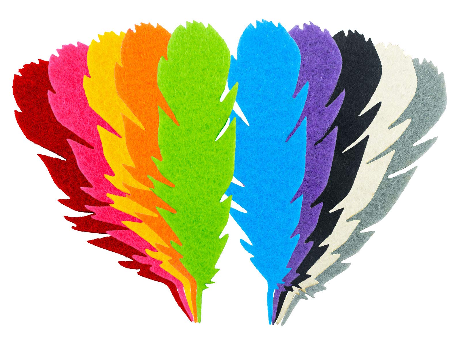 Summer-Ray 50pcs Mixed Colour Felt Feather Laser Cut Embellishment Value Pack