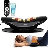 Electric Lumbar Traction Device for Lower Back Pain Relief, Multifunctional Lumbar Stretcher with Dynamic Traction, Red Light Therapy, 8-Level Electrotherapy, 3-Level Thermal Therapy, Vibration