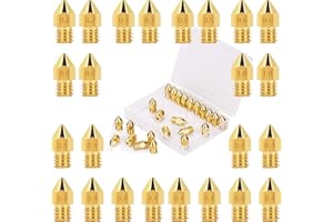 Luter 24PCS MK8 Extruder Nozzles 3D Printer Nozzles 0.2mm, 0.3mm, 0.4mm, 0.5mm, 0.6mm, 0.8mm, 1.0mm with Free Storage Box for