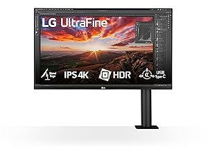 LG 32UN880K Monitor 32″ Ultra HD 4K Ergo, IPS, 3840×2160, HDR 10, DCI-P3 95%, stand Ergo regolabile in ogni direzione, Speaker Stereo 10W, USB-C, USB 3.0, Uscita Cuffie, Flicker Safe, Nero