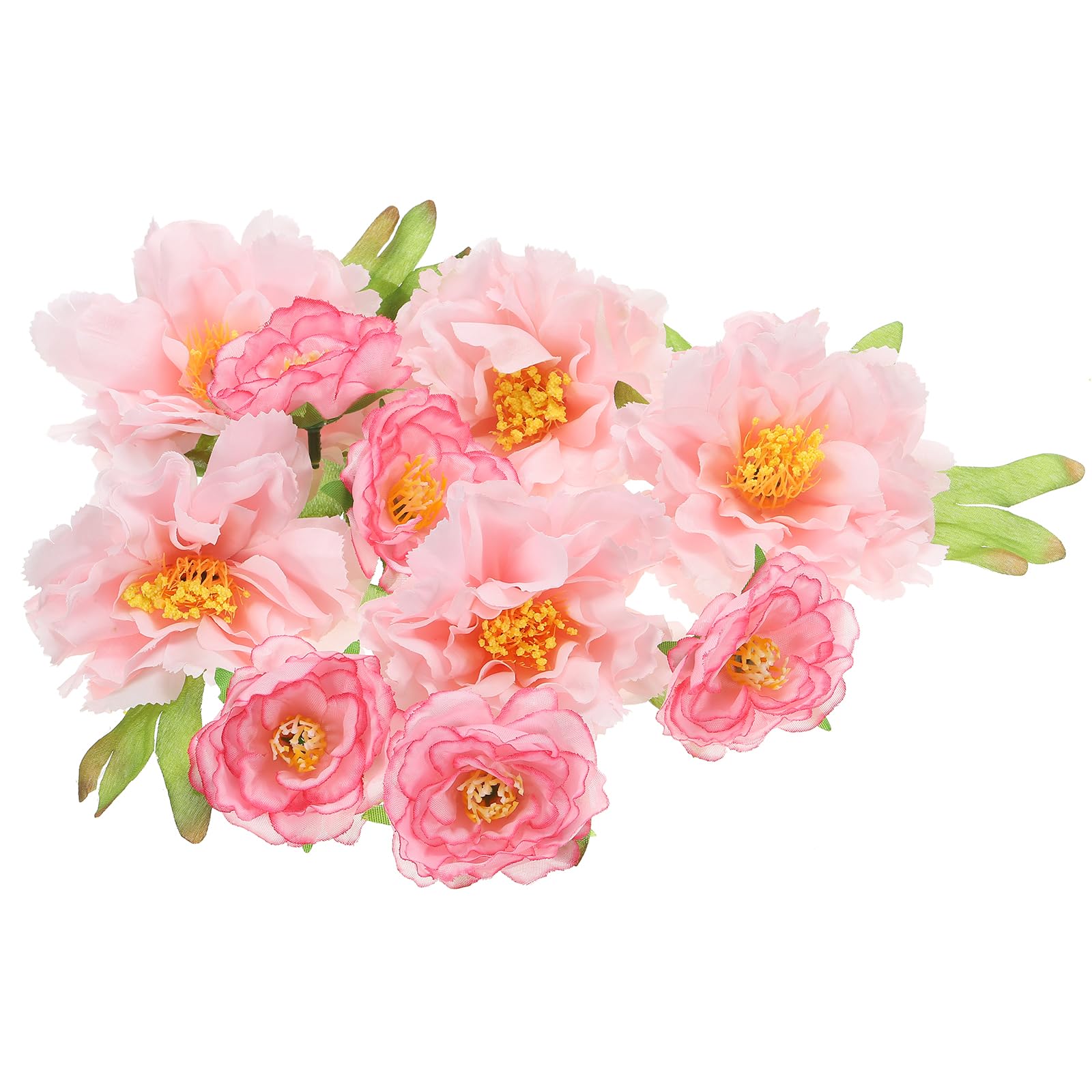 PATIKIL Artificial Rose Flowers Bulk, 1 Set Small Silk Fake Peony Flower Heads for Decoration Wedding Crafts Party Home Decor, Pink