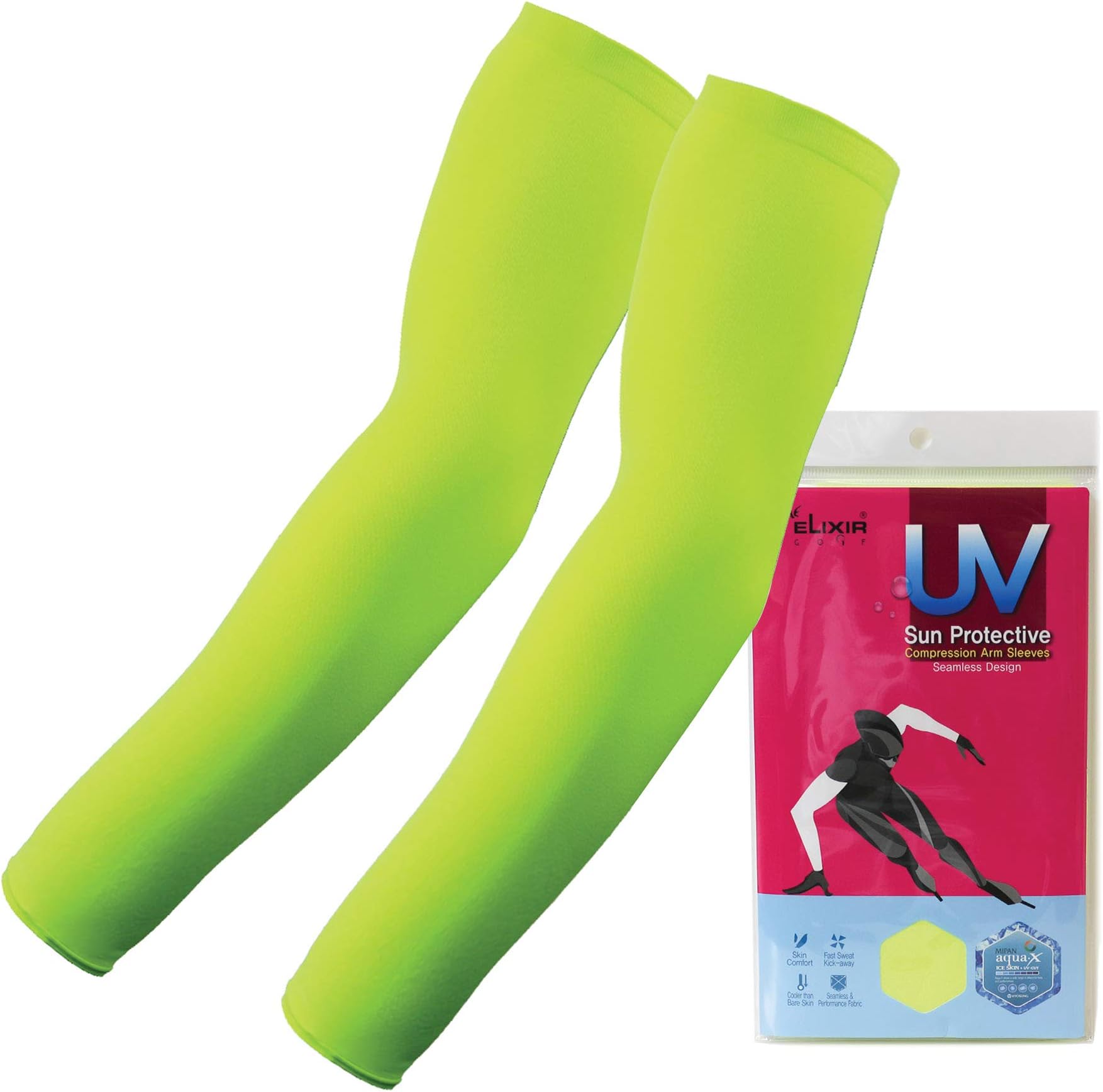 Elixir Arm Cooler Cooling Sleeves UV Protective Compression Arm Sleeves, 1 Pair