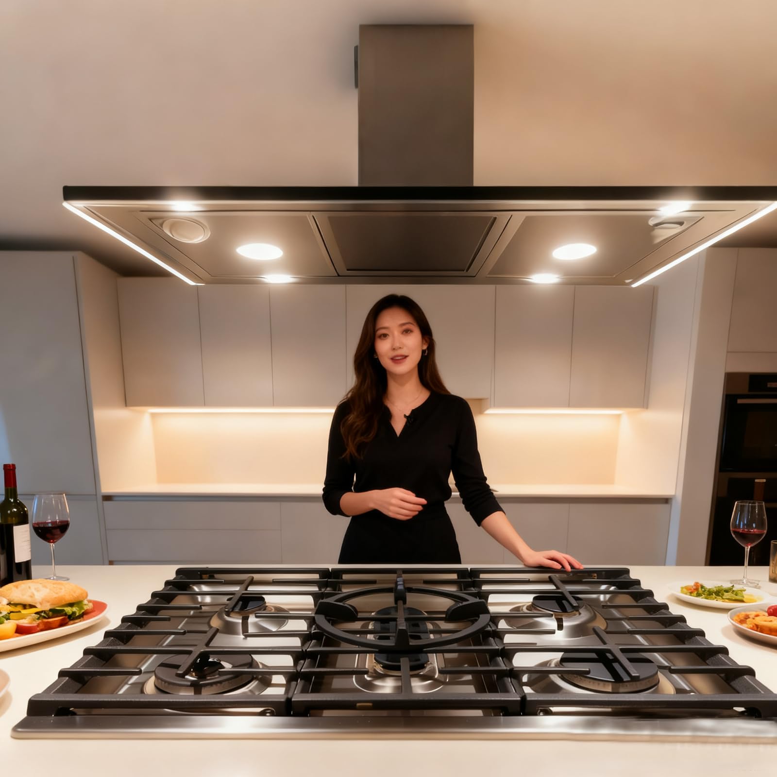 MCAMPAS Cast Iron Wok Ring - Non Slip Burner Ring Support for Round Bottom Wok, Fits Samsung, GE, Kitchenaid, LG, Whirlpool, Frigidaire, Kenmore Gas Stoves