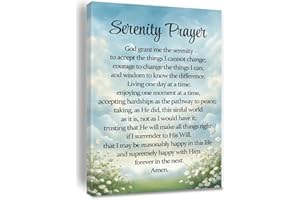 Serenity Prayer Canvas Wall Art God Grant Me the Serenity Decor Bible Verse Poster Religious Inspirational Quote Picture Chri