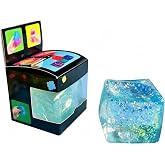 Premium Big Block Cube ,Ice Cube Squishies Toys,Durable, Slow-Rebound fingertip Exquisite Spherical ice Cube with boxGift-Ready (Flashing Blue)