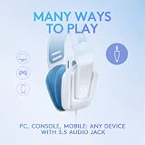 Logitech G G335 Wired Gaming Headset 3.5mm Mic Flip to Mute White view 3