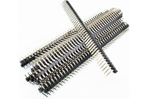E-Simpo 20pcs 2.54mm (0.1") 1X40P Male 90D Right Angle RA Crooked Pin Header Connector Single Plastic,A=3mm Plastic Height 2.5mm, Rohs 0.8U Gold-Plated R2 Type (Single Row 1X40P 90D R2 Type)