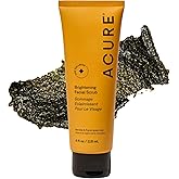 Acure Brightening Facial Scrub - Exfoliating Face Wash - 4 fl oz | Gentle Daily Scrubber &amp; Exfoliator for Women &amp; Men for Radiant Skin, Cleansing Wash with Sea Kelp &amp; French Green Clay