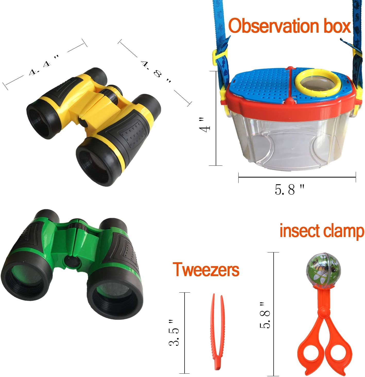 Explorer Kit Kids Outdoor Adventure Camping Bug Catcher Kit Binoculars Educational Nature Exploration Gift for Boys Girls Green: Toys & Games
