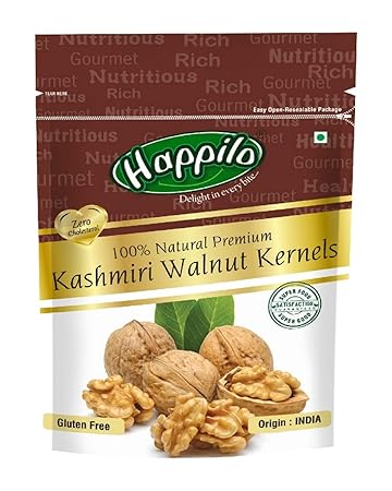 HappiloPremium 100% Natural Kashmiri Walnut Kernels, 200g (Pack of 2)