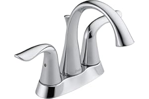 Delta Faucet Lahara Centerset Bathroom Faucet Chrome, Bathroom Sink Faucet, Diamond Seal Technology, Metal Drain Assembly, Chrome 2538-MPU-DST