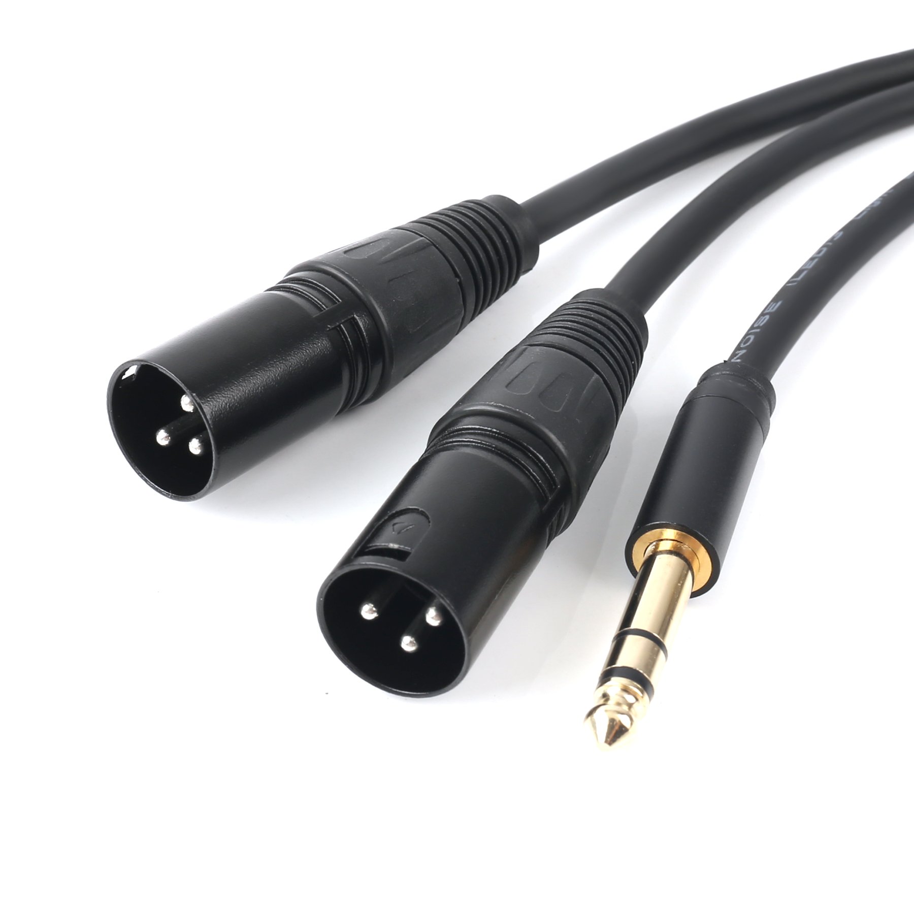 SiYear 6.35mm (1/4inch) TRS Male Plug to 2 Dual XLR Male Microphone Stereo Balanced Audio Converter Adapter Y Splitte Cable Cord （5FT/1.5M