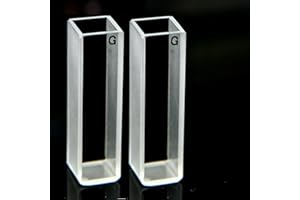 SCIENCE OUTLET Set of 2 Optical Glass Cuvettes, 1cm 10mm, Spectrometer Cell Cuvette