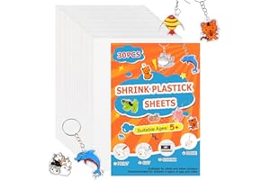 Altdeovk 30PCS Shrinky Dink Sheets, Shrink Plastic Sheets for Crafts, Shrinky Dink Paper Film Kit for Kids DIY Creative Jewelry, Keychains, Earrings, Necklace(5.7 X 4.1 inch)