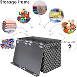 VERONLY Large Kids Toy Storage Box Chest, Foldable Fabric Organizer Grey view 5