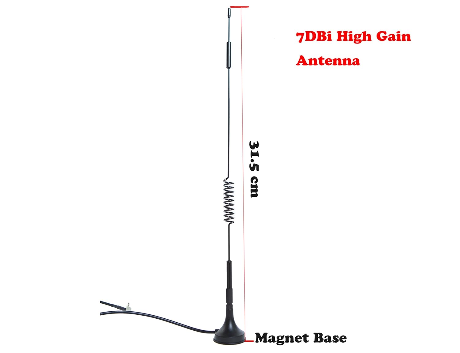 7dbi High Gain 4g Lte Cprs Gsm 3g 2 4g Wcdma Omni Directional Antenna With Magnetic Stand Base 16ft Rg174 Extension Cable For Wifi Router Mobile Broadband Outdoor Signal Booster Ts9 Connector Networking Products