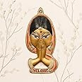 eCraftIndia Colorful Metal Welcome Namaste Lady Door Metal Wall Hanging Decorative Showpiece For Home Wall Decor, House Warming Gift Purpose