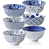 Cerkik Ceramic Dessert Bowls Set - Small 12 Oz / 340 ml Cereal Bowls, 4.75 Inch / 12 cm Ice Cream Bowls for Fruit, Snack Dipp