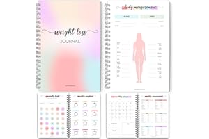 12 Month Weight Loss Journal | Pounds Lost & Body Measurements Tracker - A5 (Rainbow)