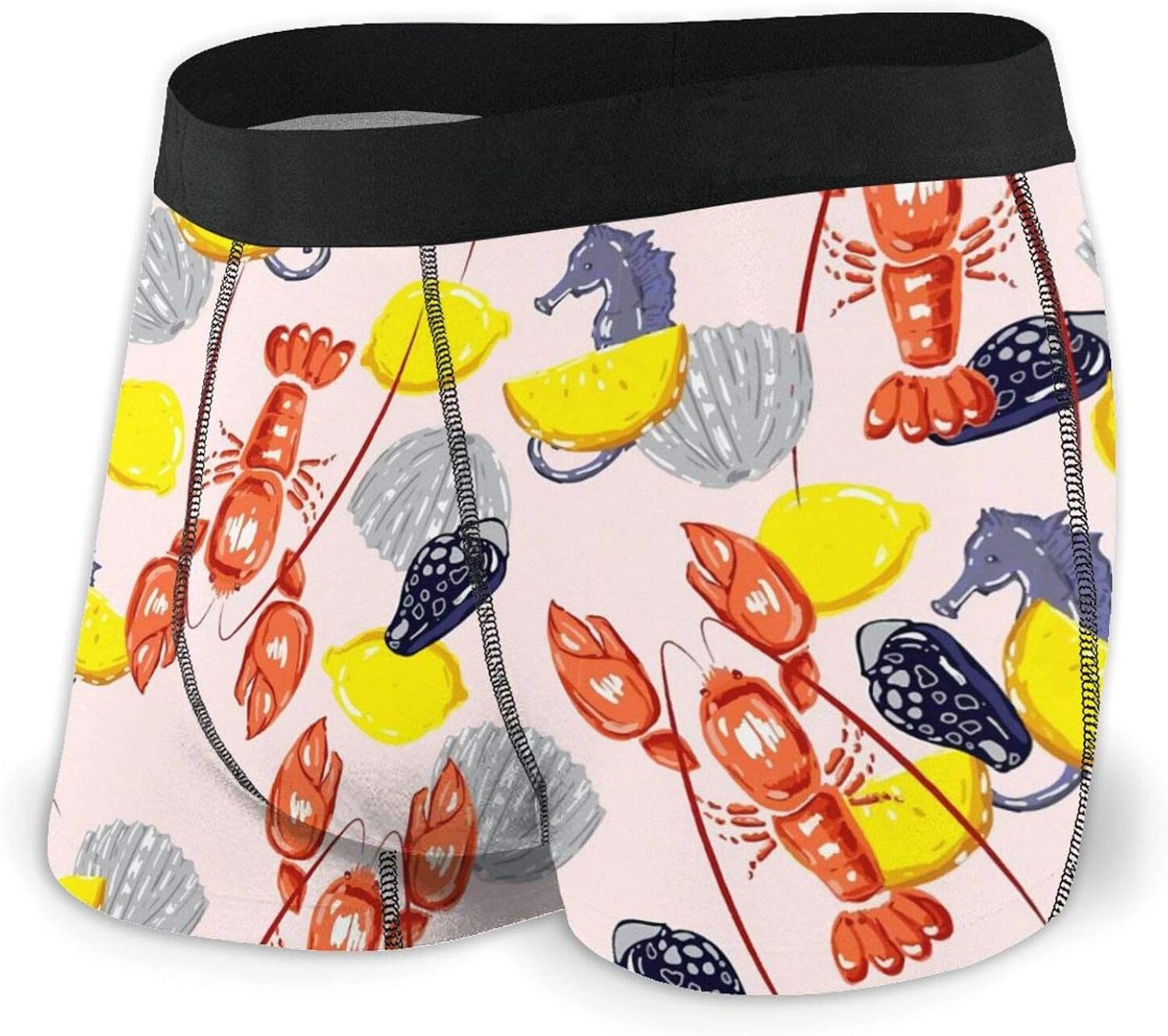 Mens Underwear Lobsters Lemons Teen Boxer Briefs Trunks