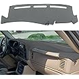 Dash Cover Mat Fit for 1999-2006 GMC Sierra/Chevy Chevrolet Silverado 1500 2500 3500 HD,2000-2006 GMC Yukon/Yukon XL/Chevy Suburban Tahoe Avalanche,Dashboard Pad Carpet (99-06 Dark Gray) Y44