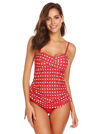UNibelle Damen Tankini Bikini Set Streifen Badeanzug Schwimmanzug Halfter Bademode