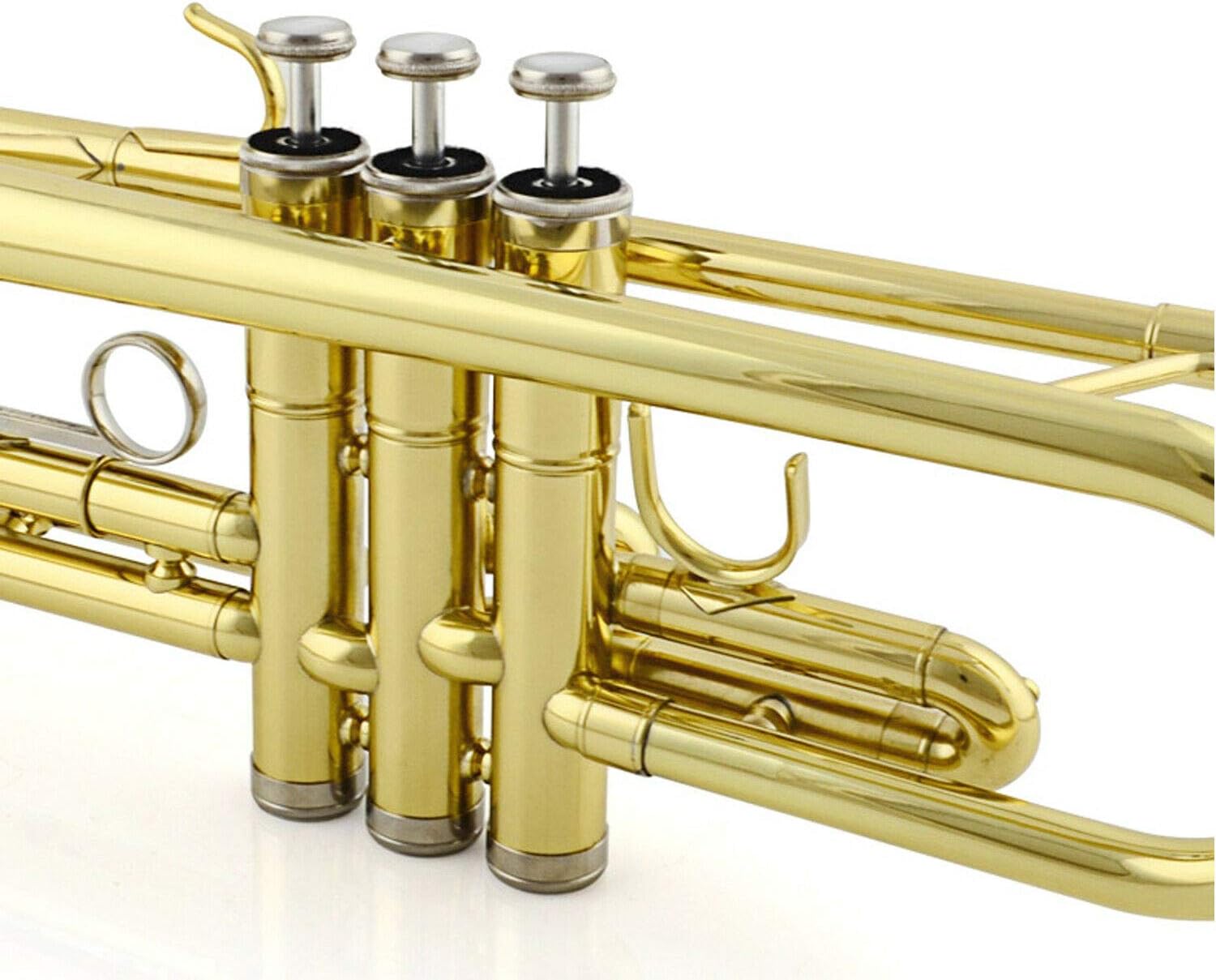 Apelila Gold Trumpet Brass Standard Bb Trumpet-Student Beginner with Hard Case,Gloves,Mouthpiece,Soft Cleaning Cloth,Strap,and Valve Oil: Musical Instruments