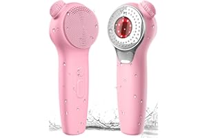 Facial Cleansing Brush Face Scrubber, Alyfini Silicone Electric Deep Cleaning Exfoliating Brush with Nose Scrub Blackhead Remover, Waterproof Rechargeable Thermal Massager Skin Care Routine Men Women