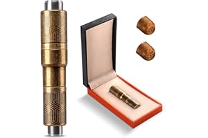 Hancigar Cigar Punch Portable Retro Engraved Double Size Hole Opener Cutter(Brown)