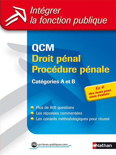 Download QCM droit pénal procédure pénale - Catégories A et B (Intégrer la fonction publique) PDF