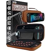 Orzly Case Compatible with Nintendo Switch 2 – Protective Travel Carry Case with Screen Padding, Game Card & microSD Slots, Zipped & Open Pockets for Accessories – 7.9" Gift Boxed
