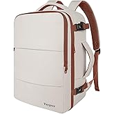 Taygeer Backpack for Women, College Backpack with Laptop Compartment & Shoe Pouch, 35l Travel Laptop Mochila Carry On Luggage, Airline Approved Personal Item Bag For Weekender Gym Hiking, Khaki White