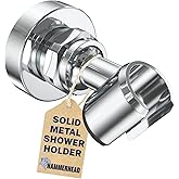 HammerHead Showers® Solid Metal Handheld Shower Head Holder Wall Mount – Chrome – Adjustable Screw Mounted Shower Wand Holder