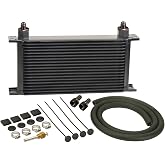 Derale 13403 Series 10000 Stacked Plate Transmission Oil Cooler 19 Row,Black