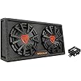 Rockville RG212CA Dual 12 inches Slim Vented Powered Car Subwoofer Enclosure 2000 Watt