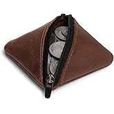 Hide & Drink, Slash Zippered Pouch, Change Holder, and Storage for Pocket and Purse Organization with Zipper, Full Grain Leather, Handmade (Bourbon Brown)