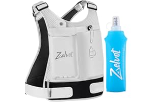 Zelvot Running Vest with 500ml Water Bottle, USA Original Patent, Adjustable Waistband Reflective Hydration Vest, Chest Pack Gear Phone Holder, Lightweight Breathable Running Backpack for Women & Men