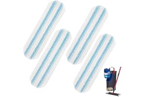 H2Pro Microfiber Mop Pads Replacement, 4-Pack Reusable and Washable Pads for Vileda Flat Mop System Ocedar Mop h2PRO System, 