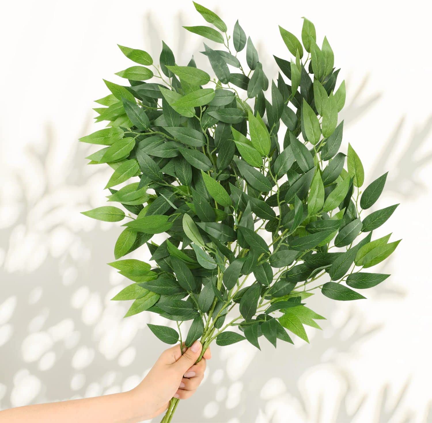 Photo 1 of WEISPARK Artificial Italian Ruscus Greenery Stems 27in Faux Green Leaf Garland Branches Hanging Greenery Spray for Wedding Bouquet,Arch,Table Centerpieces and Home Decor