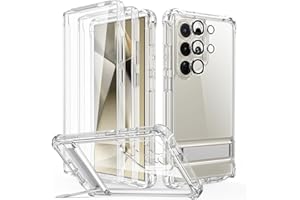 ESR for Samsung Galaxy S24 Ultra Case, S24 Ultra Case with Extra Protective Front Frame & 3 Kickstand Modes, Exceeds Full-Coverage Military-Grade Protection, Heavy Duty Shock Armor Kickstand, Clear