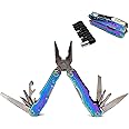 Unique Multitool Pliers Stainless Steel-GETUHAND 14-in-1 Multitool for Women Hunting, Hiking, Camping, Fishing, Outdoor Survival with Multi Knife Sheath/Rainbow Handle/Folding Pliers(Rainbow)