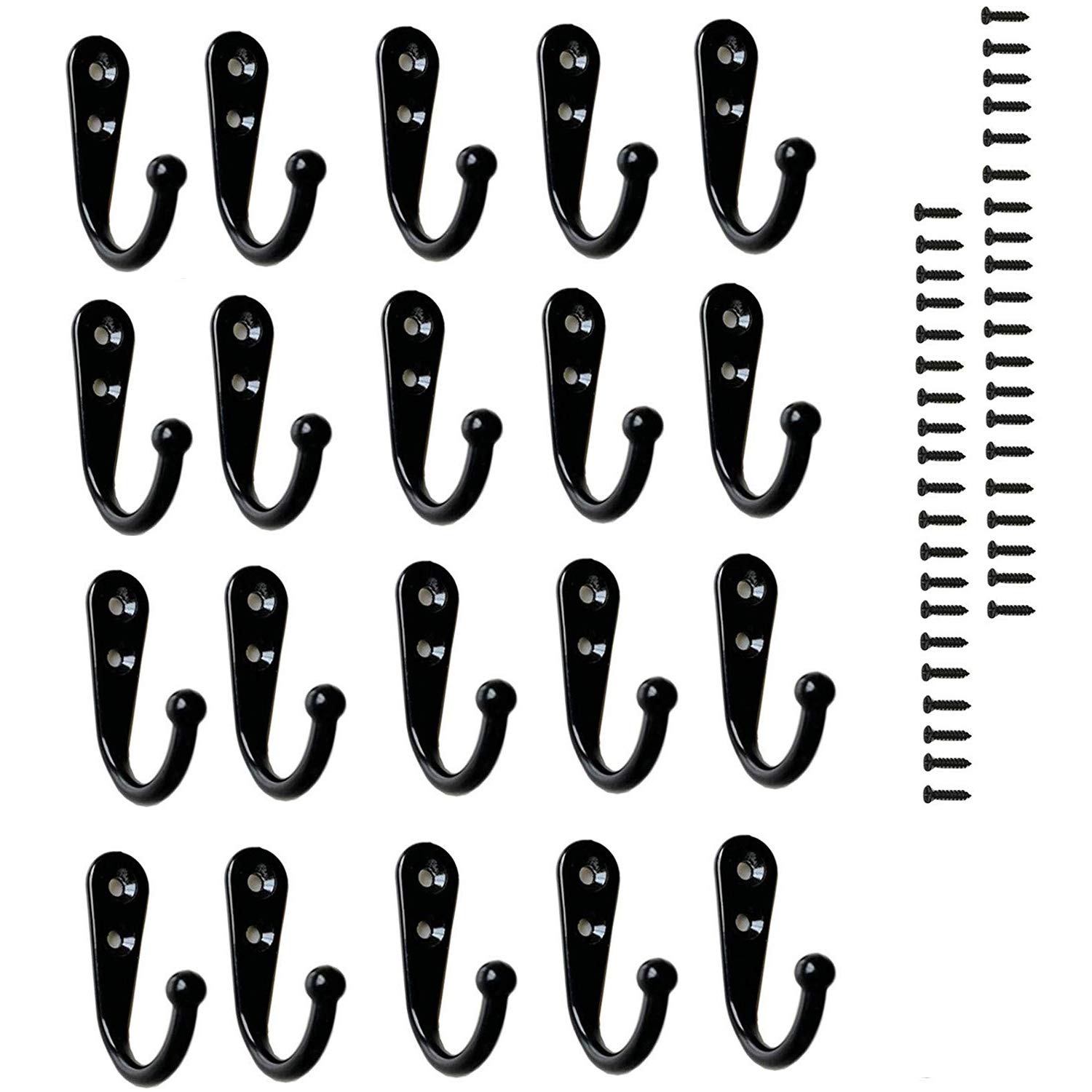 Ganci Salvaspazio Magici Per Armadio - 24 Pezzi In Nero - Organizer Multiuso Per Sciarpe, Cinture, Borse E Gilet - Misura Singola 24x3x1 Cm