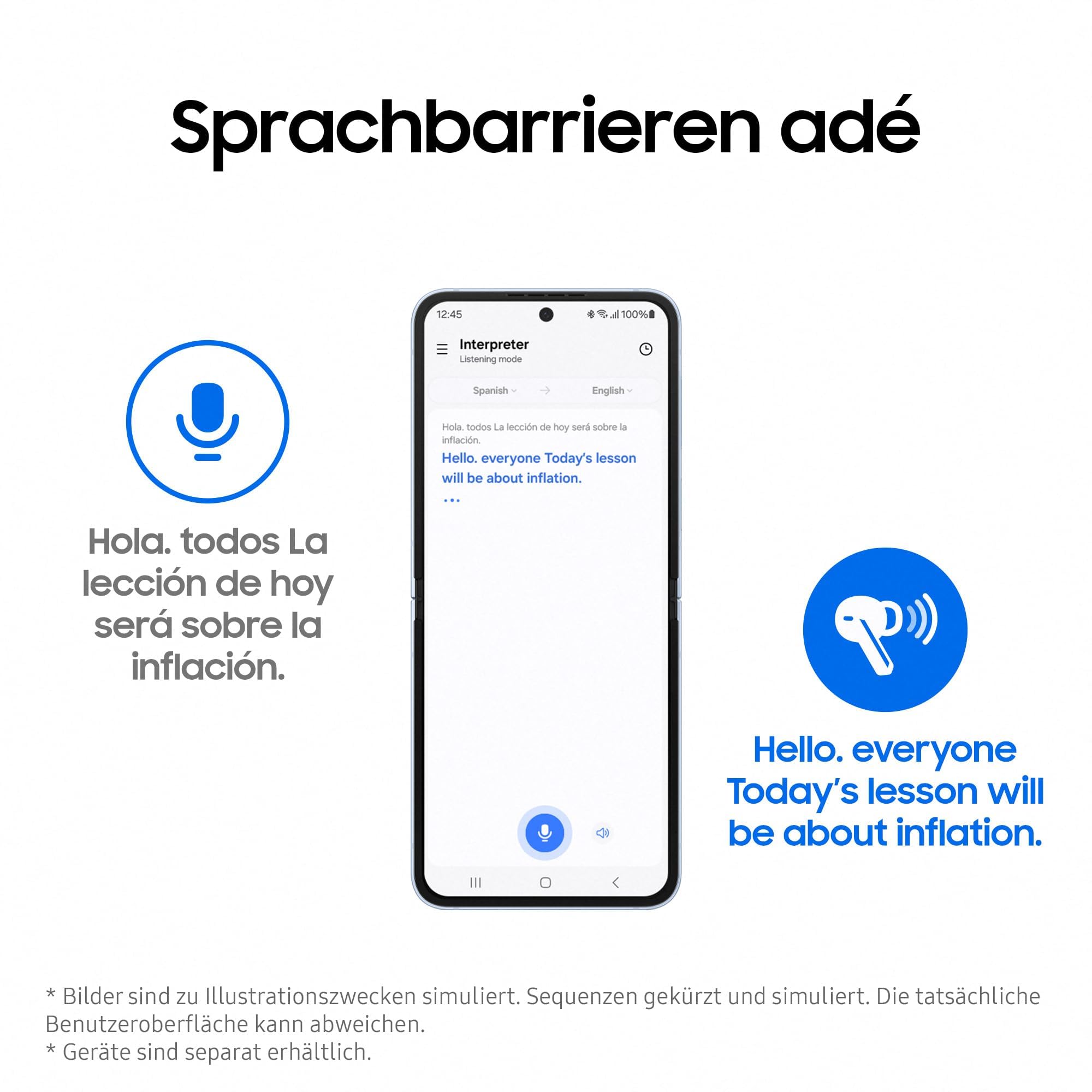 Samsung Galaxy Buds3 Kabellose Bluetooth-Kopfhörer, Active Noise Cancelling (ANC), Adaptive Geräuschunterdrückung, In-Ear-Kopfhörer mit 360 Audio, Silver, Inkl. Anymode Clear Case 7