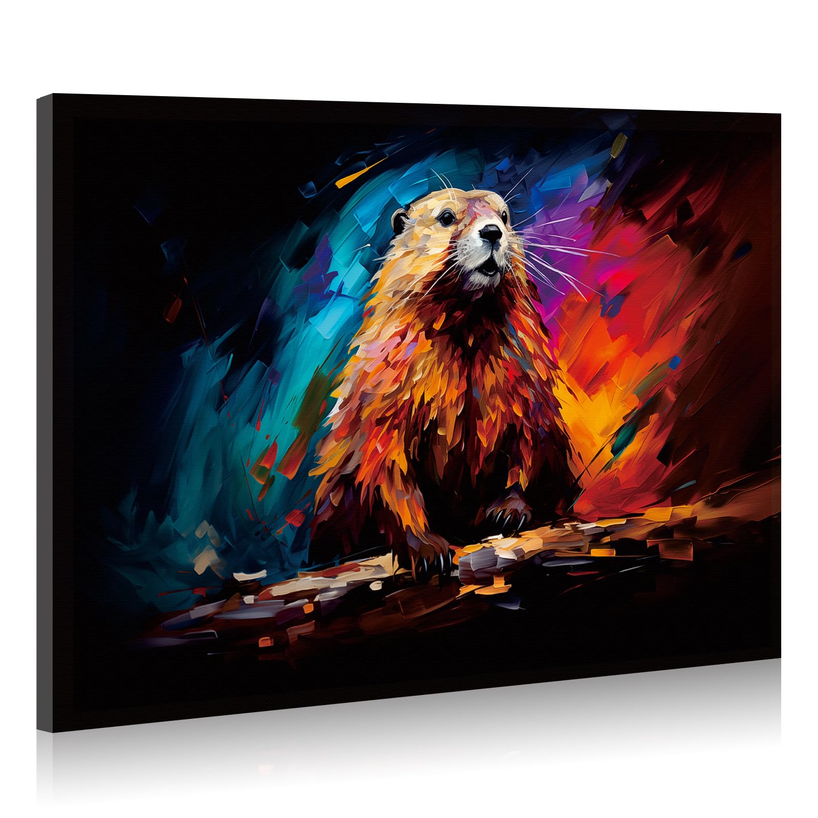 JBER Canvas Painting Wall Art Poster, home decor, suitable for bathroom decor, space personalized decoration,60cm x 40cm (Groundhog)