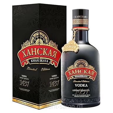 Khanskaya Vodka Limited Edition Black 0,5l 40% Vol. Alpha in Gift Box