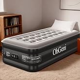 OhGeni 20" Raised Twin Air Mattress with Built in Pump, Blow Up Bed, 500lb | Comfort Height Inflatable Mattress, 72h Leak-Proof Test Airbed for Guests &amp; Home, 40% Thicker PVC, Family Choice Award Winner