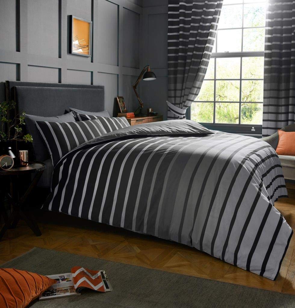 Gaveno Cavailia Luxurious Oscar Bed Set with Duvet Cover and Pillow Cases, Polyester-Cotton, [ Double-Grey ], Polycotton